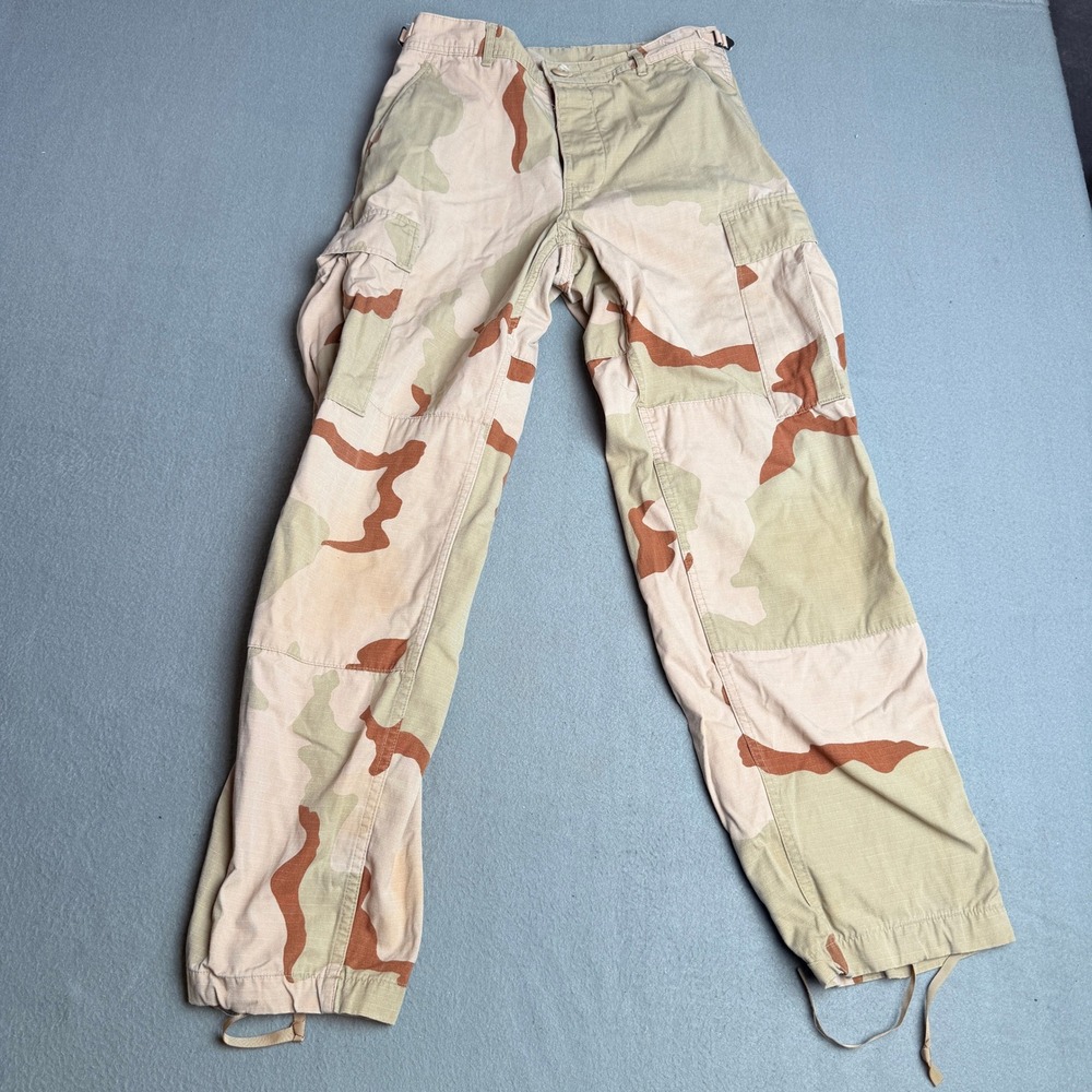 US Military 3 Color Desert Camo Cargo Pants Ripstop Small Short 8415-01-327-5329